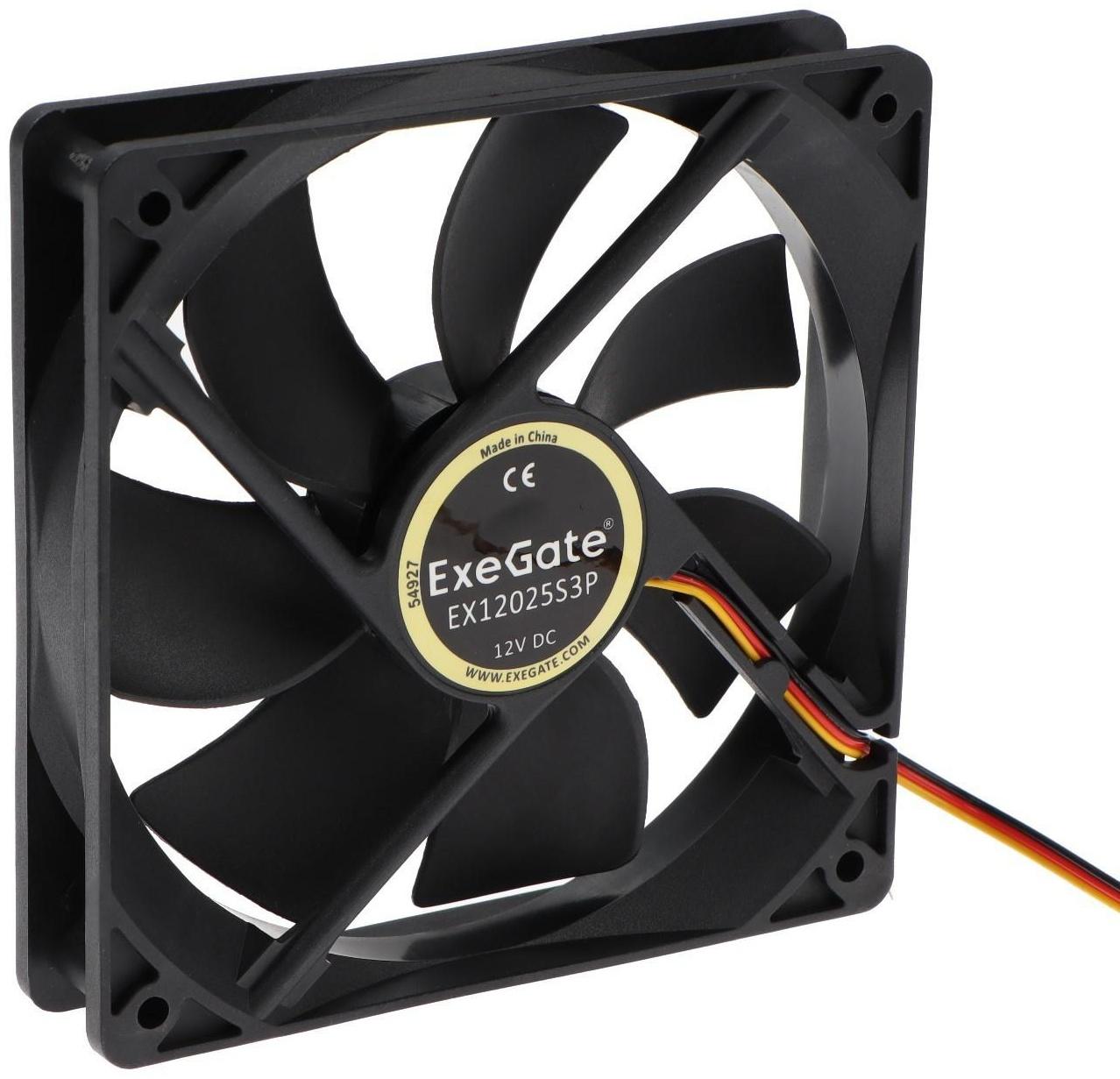 Вентилятор ExeGate EX12025S3P, 120x120x25 мм, подшипник скольж., 3 pin, 26 дБ