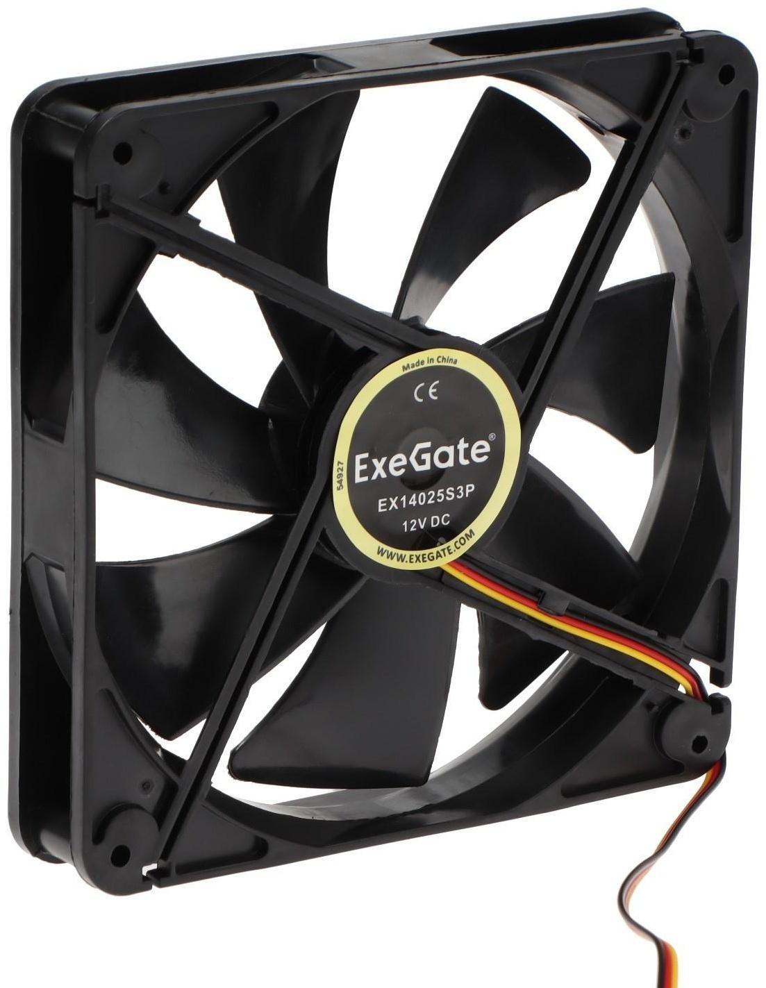 Вентилятор ExeGate EX14025S3P, 140x140x25 мм, подшипник скольж., 3 pin, 24 дБ