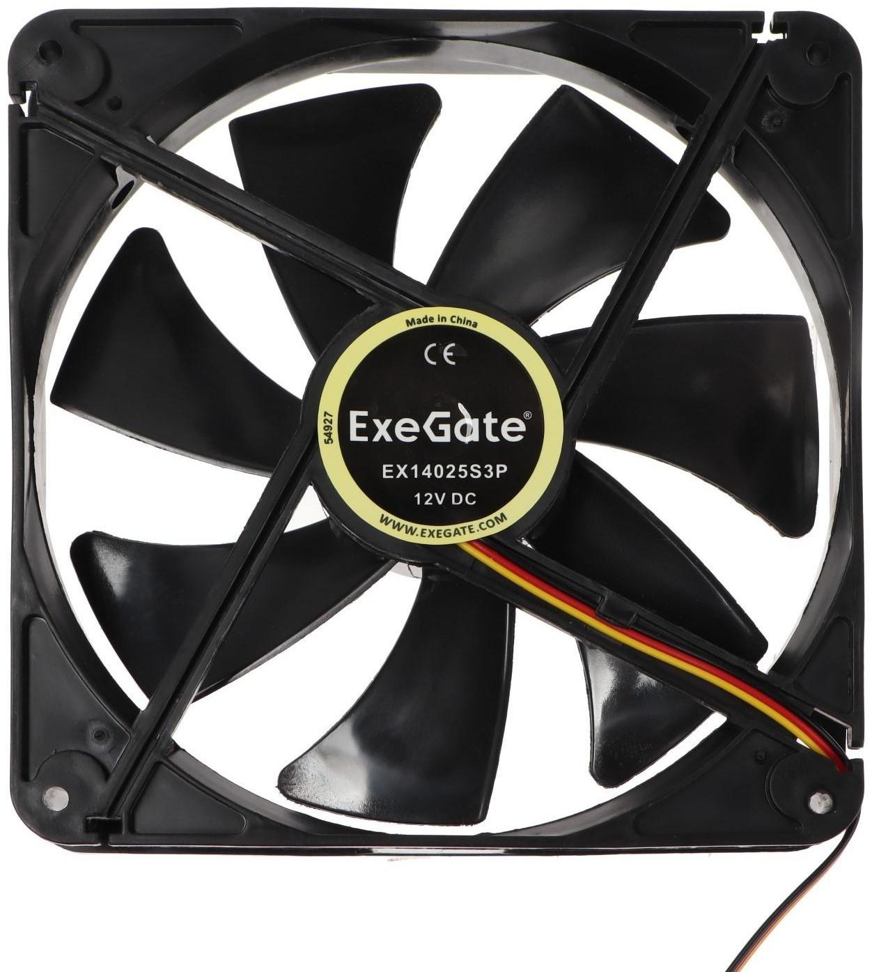 Вентилятор ExeGate EX14025S3P, 140x140x25 мм, подшипник скольж., 3 pin, 24 дБ