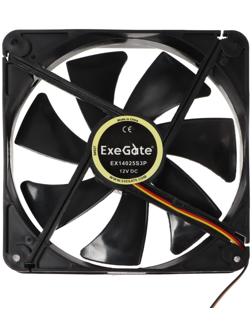 Вентилятор ExeGate EX14025S3P, 140x140x25 мм, подшипник скольж., 3 pin, 24 дБ
