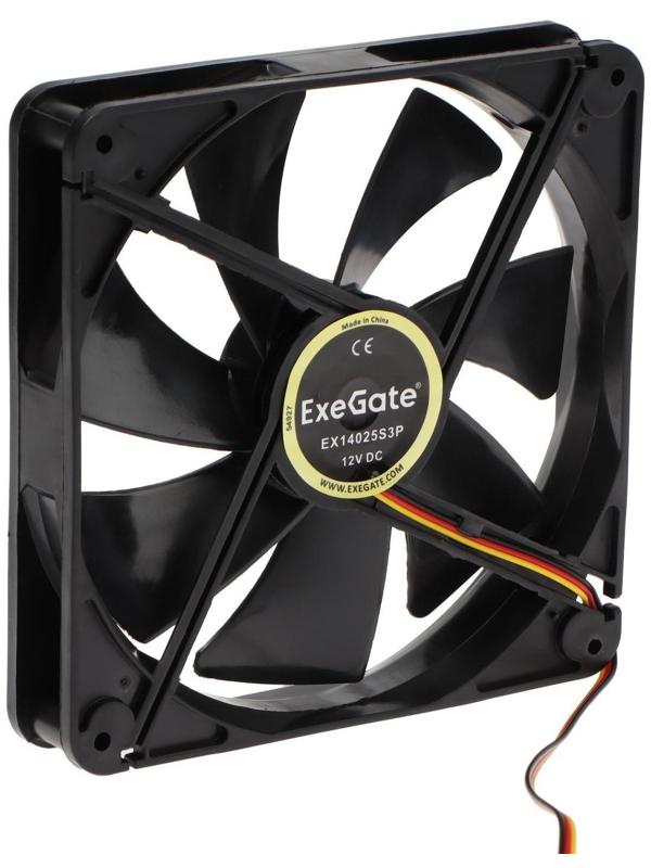 Вентилятор ExeGate EX14025S3P, 140x140x25 мм, подшипник скольж., 3 pin, 24 дБ