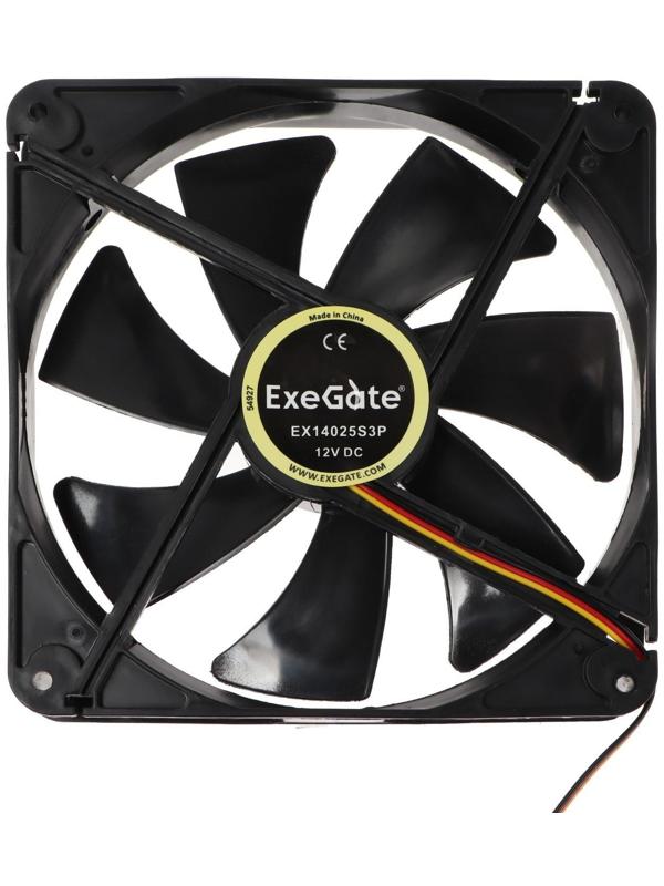 Вентилятор ExeGate EX14025S3P, 140x140x25 мм, подшипник скольж., 3 pin, 24 дБ