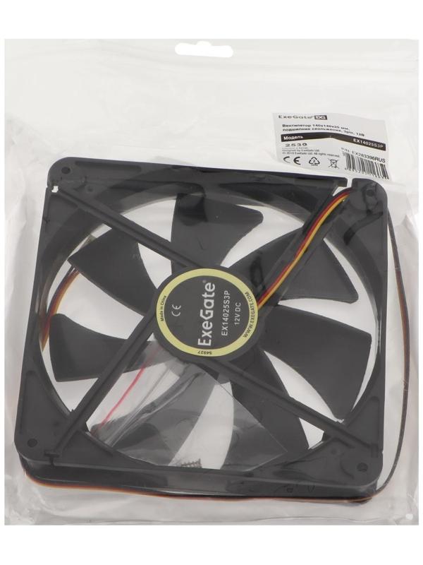 Вентилятор ExeGate EX14025S3P, 140x140x25 мм, подшипник скольж., 3 pin, 24 дБ