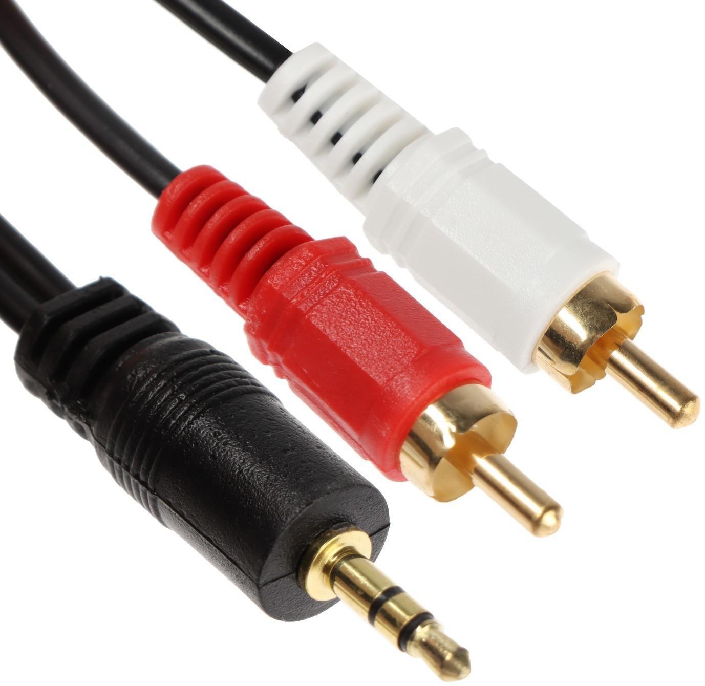 Кабель-переходник аудио ExeGate EX-CCA-458-2.0, Jack 3.5 мм(m)-2xRCA(m), 2 м, черный