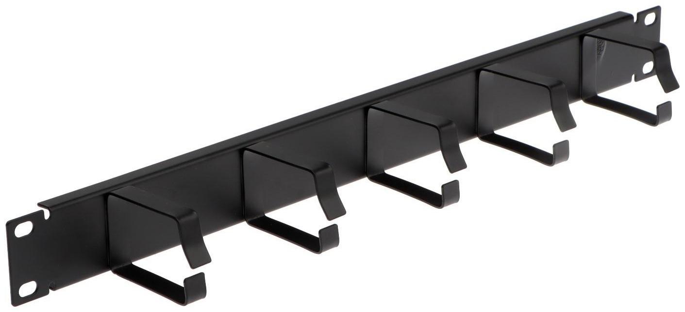 Кабельный органайзер для ПК ExeGate CM19-1U-5MR, 5 колец, металл, чёрный