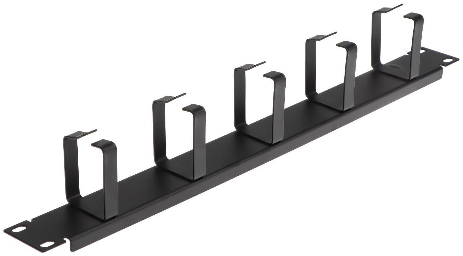 Кабельный органайзер для ПК ExeGate CM19-1U-5MR, 5 колец, металл, чёрный