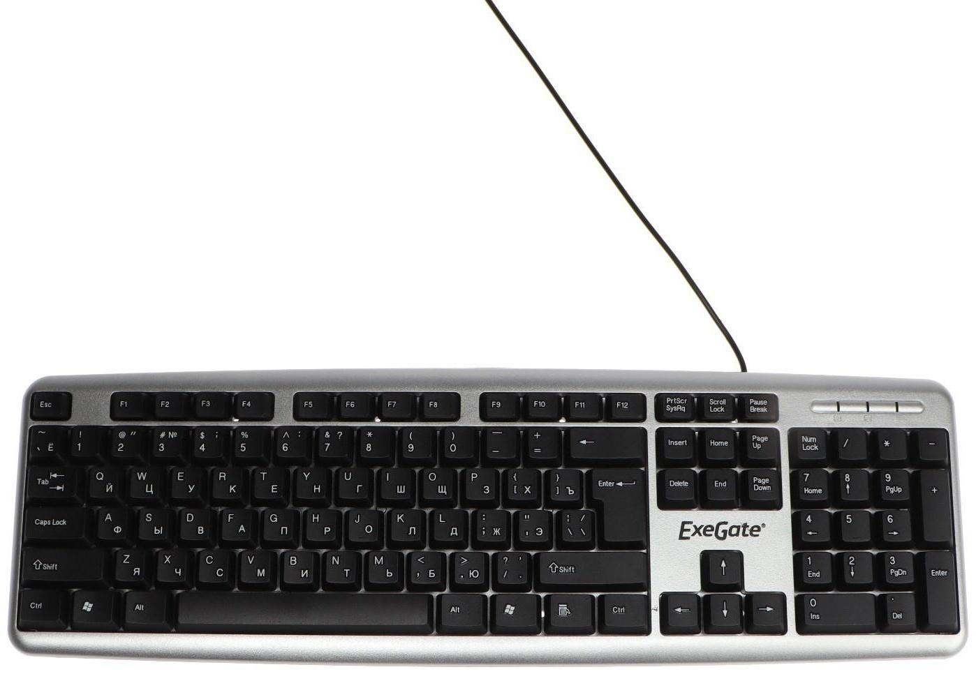 Клавиатура ExeGate Professional LY-401, проводная, мембранная, 104 клавиши, USB, чёрная