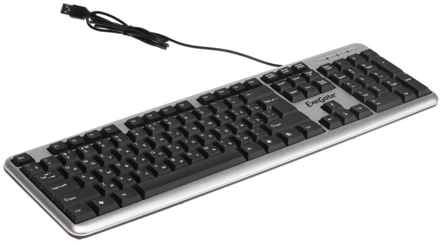 Клавиатура ExeGate Professional LY-401, проводная, мембранная, 104 клавиши, USB, чёрная
