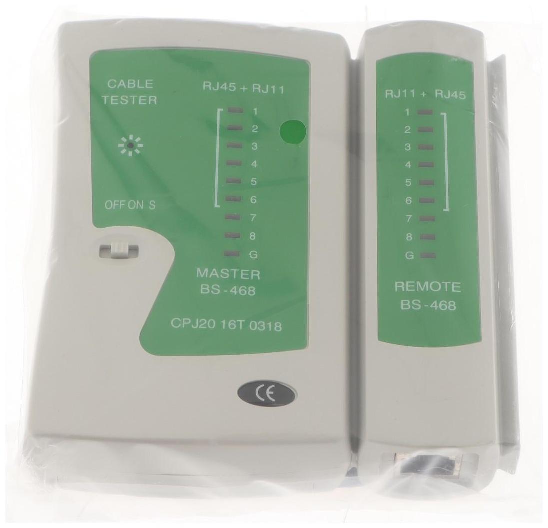 Тестер сетевой ExeGate NS-468, для RJ-45/RJ-11/RJ-12