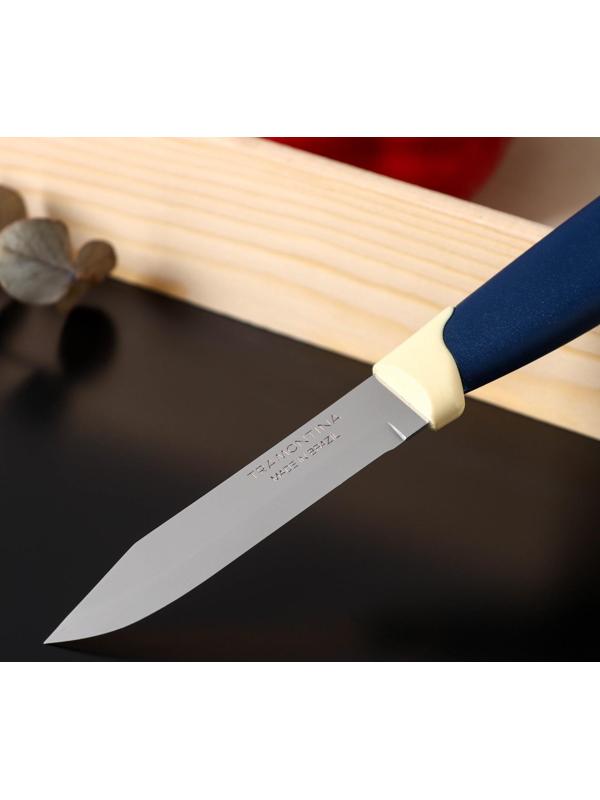 Нож кухонный Tramontina Multicolor, для овощей, лезвие 7,5 см, цвет синий