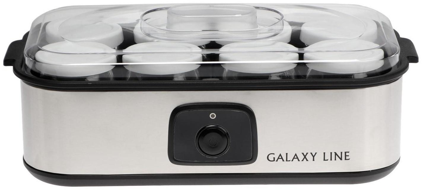 Йогуртница Galaxy GL 2697, 30 Вт, 180 мл, 8 ёмкостей, стекло, серебристая
