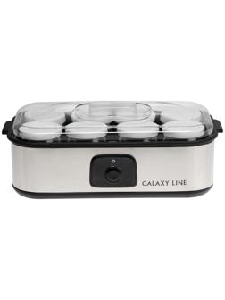 Йогуртница Galaxy GL 2697, 30 Вт, 180 мл, 8 ёмкостей, стекло, серебристая
