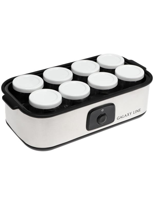 Йогуртница Galaxy GL 2697, 30 Вт, 180 мл, 8 ёмкостей, стекло, серебристая