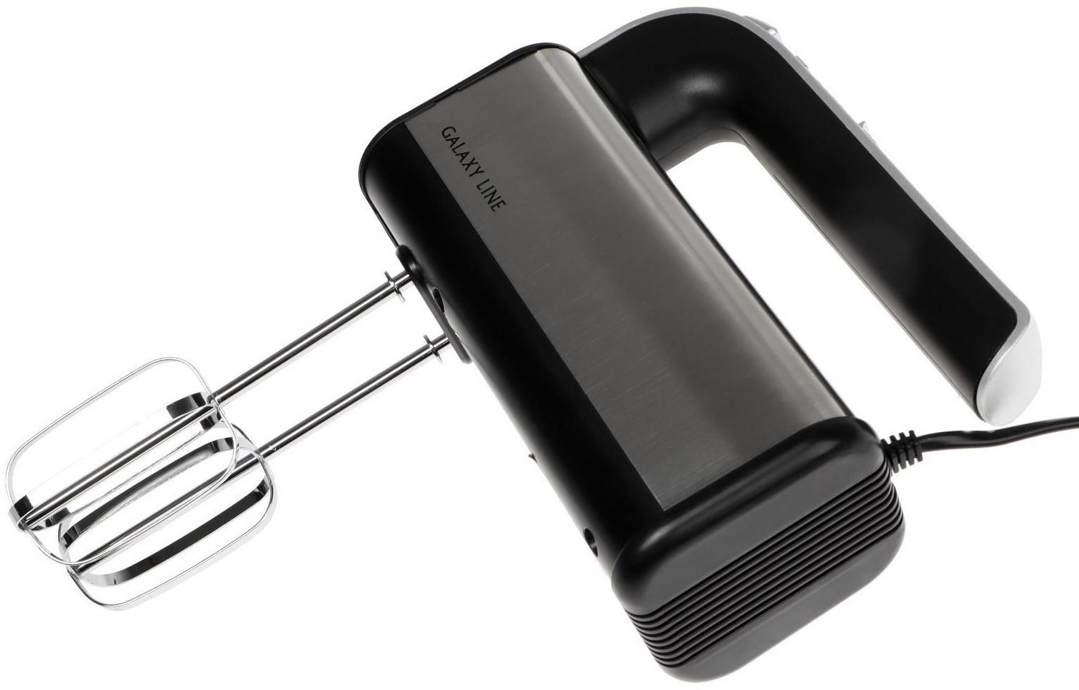 Миксер Galaxy LINE GL 2228, ручной, 700 Вт, 5 скоростей, серебристо-чёрный