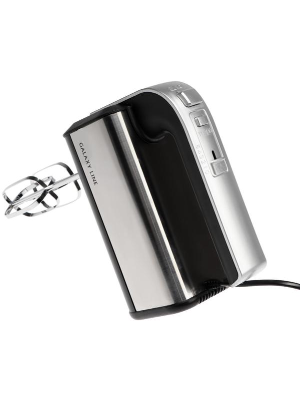 Миксер Galaxy LINE GL 2228, ручной, 700 Вт, 5 скоростей, серебристо-чёрный