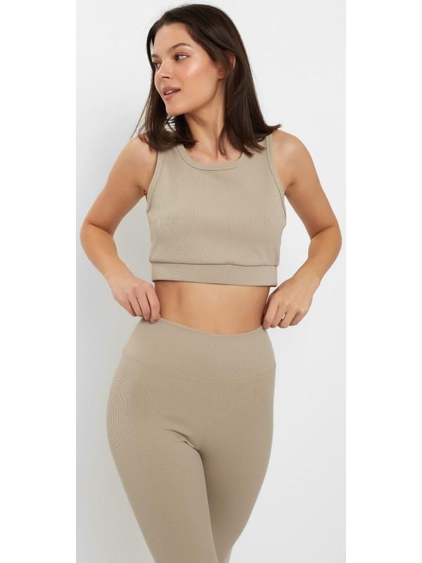 Топ спортивный женский MINAKU цвет бежевый, р-р 48