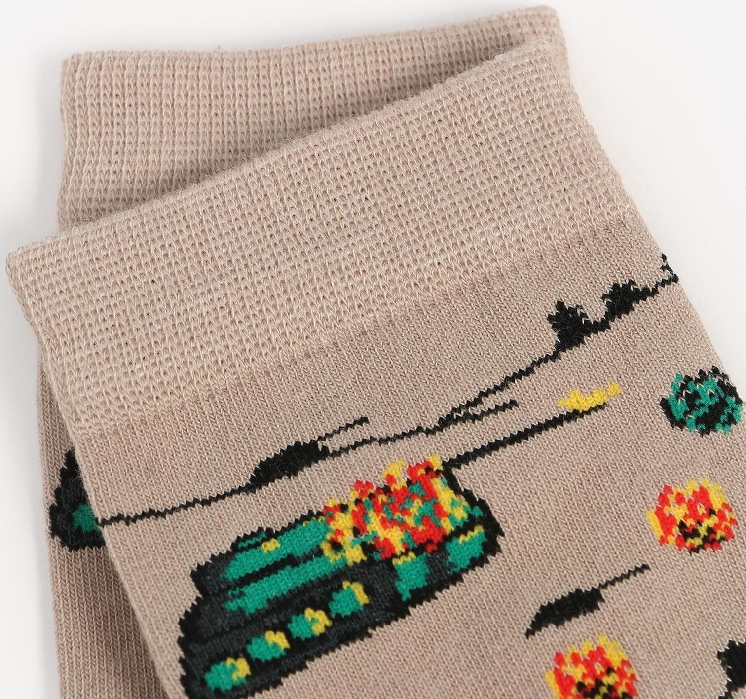 Носки мужские, цвет хакки бежевый/танки, размер 44-45