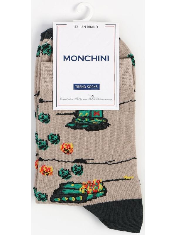 Носки мужские, цвет хакки бежевый/танки, размер 44-45