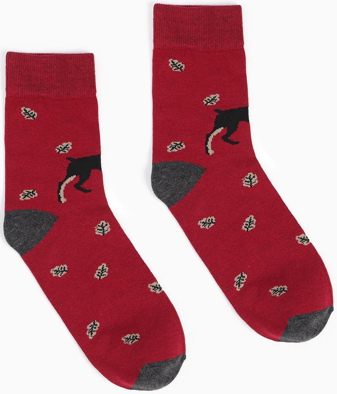 Набор носков мужских (2 пары), цвет бордовый/чёрный, размер 42-43