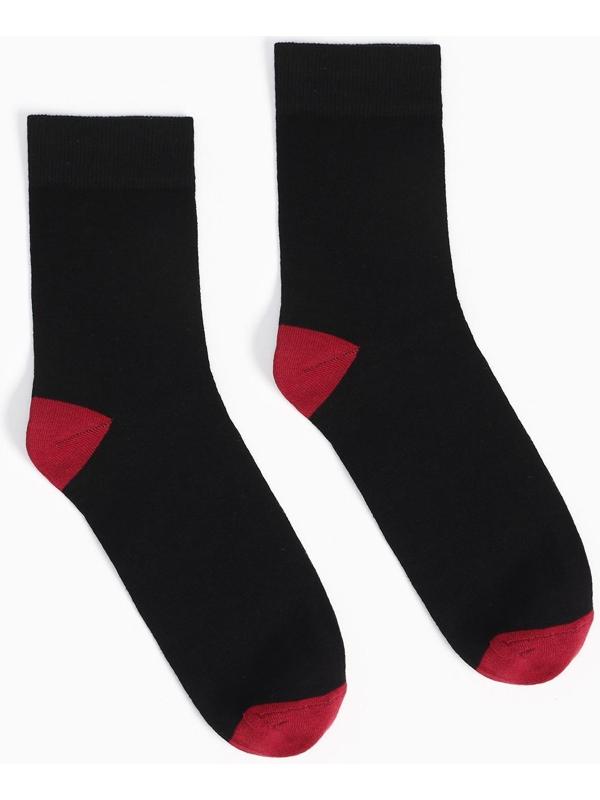 Набор носков мужских (2 пары), цвет бордовый/чёрный, размер 42-43