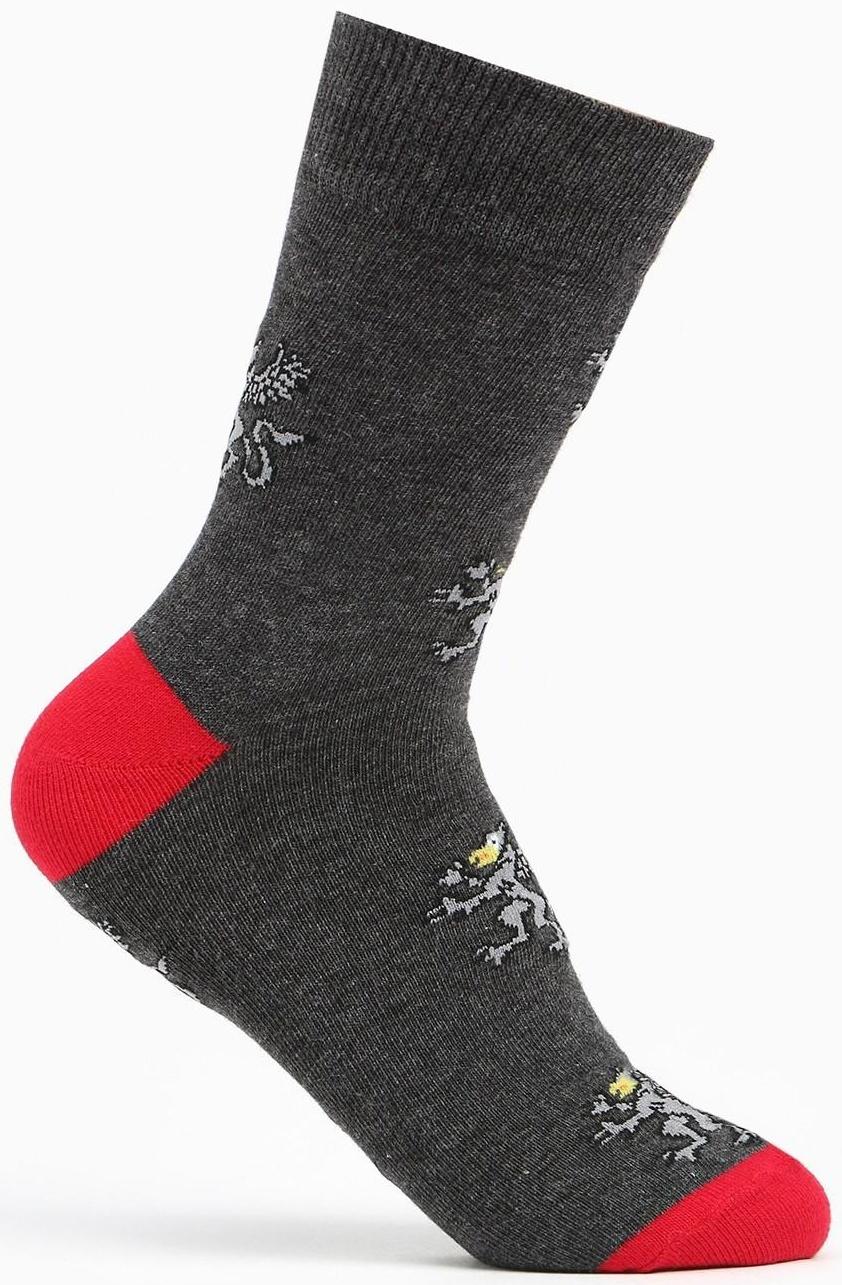 Набор носков мужских (2 пары), цвет чёрный/серый, размер 44-45