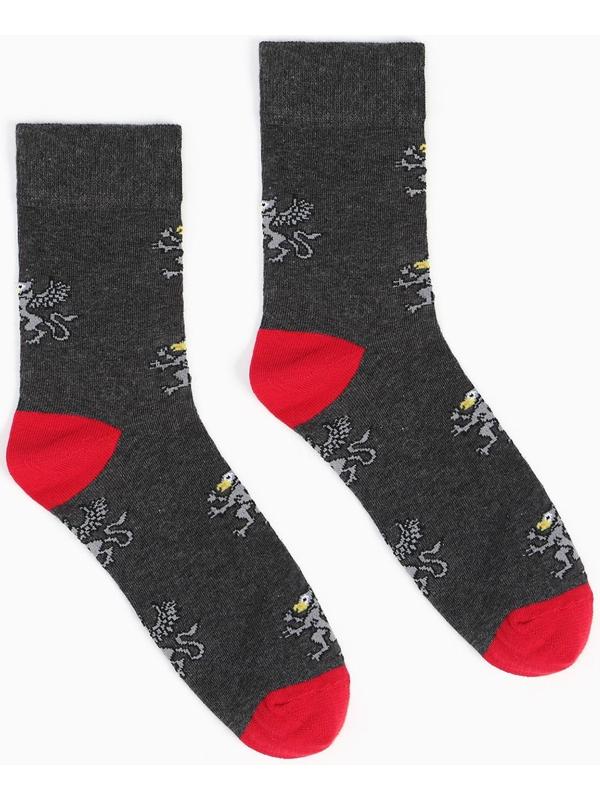 Набор носков мужских (2 пары), цвет чёрный/серый, размер 44-45