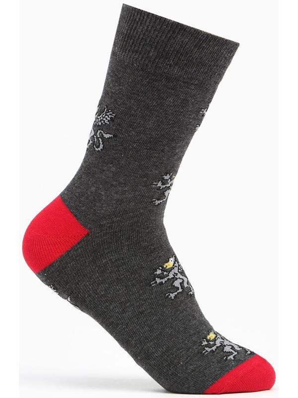 Набор носков мужских (2 пары), цвет чёрный/серый, размер 44-45