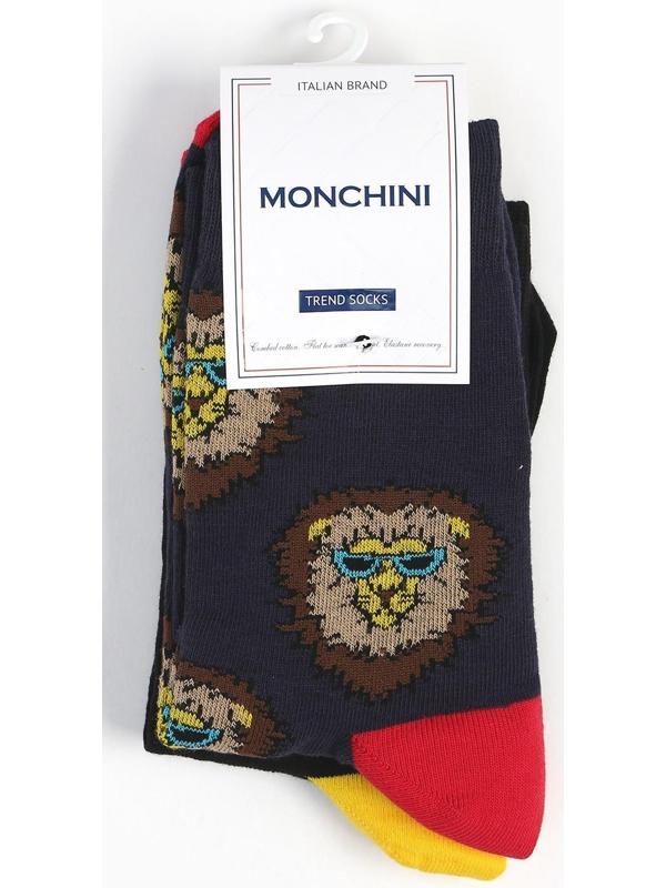 Набор носков мужских (2 пары), цвет синий/чёрный, размер 42-43