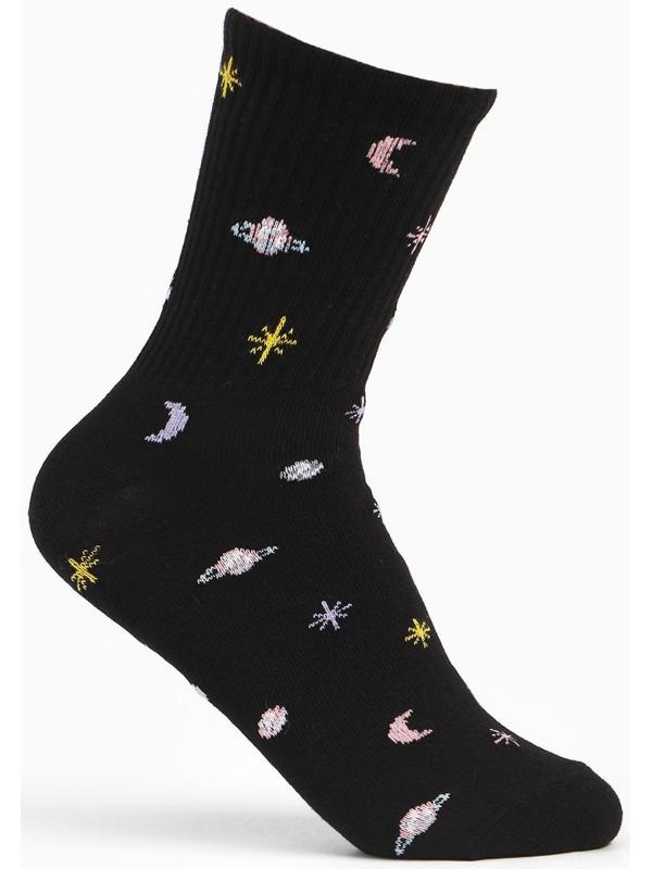 Носки женские, цвет чёрный/космос, размер 38-40