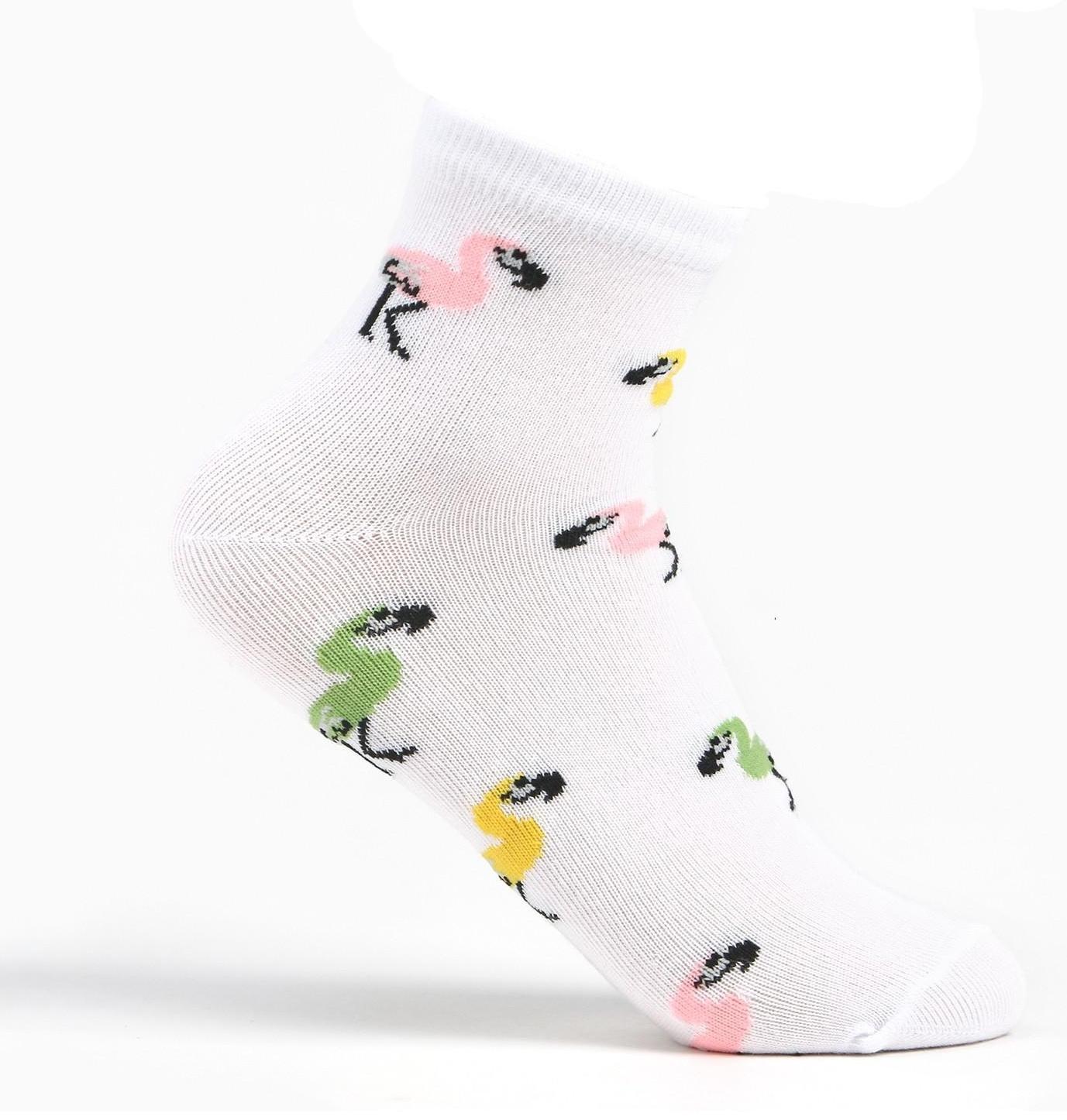 Носки женские, цвет белый/фламинго, размер 38-40