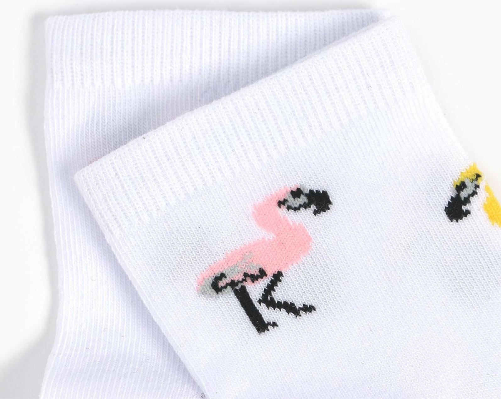 Носки женские, цвет белый/фламинго, размер 38-40