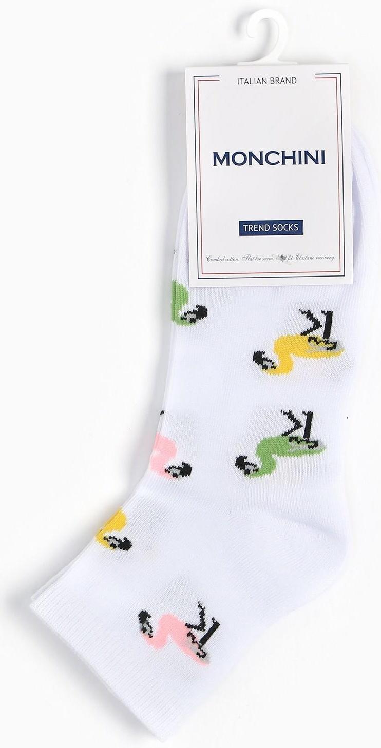 Носки женские, цвет белый/фламинго, размер 38-40