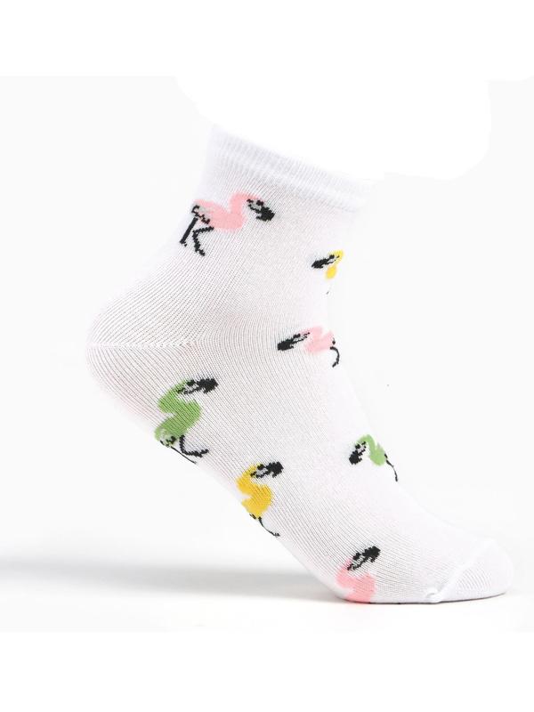 Носки женские, цвет белый/фламинго, размер 38-40