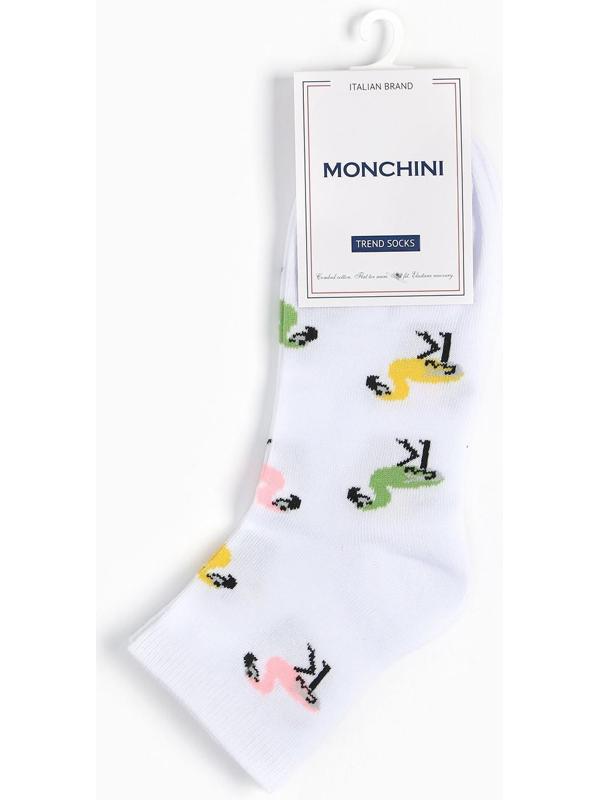 Носки женские, цвет белый/фламинго, размер 38-40