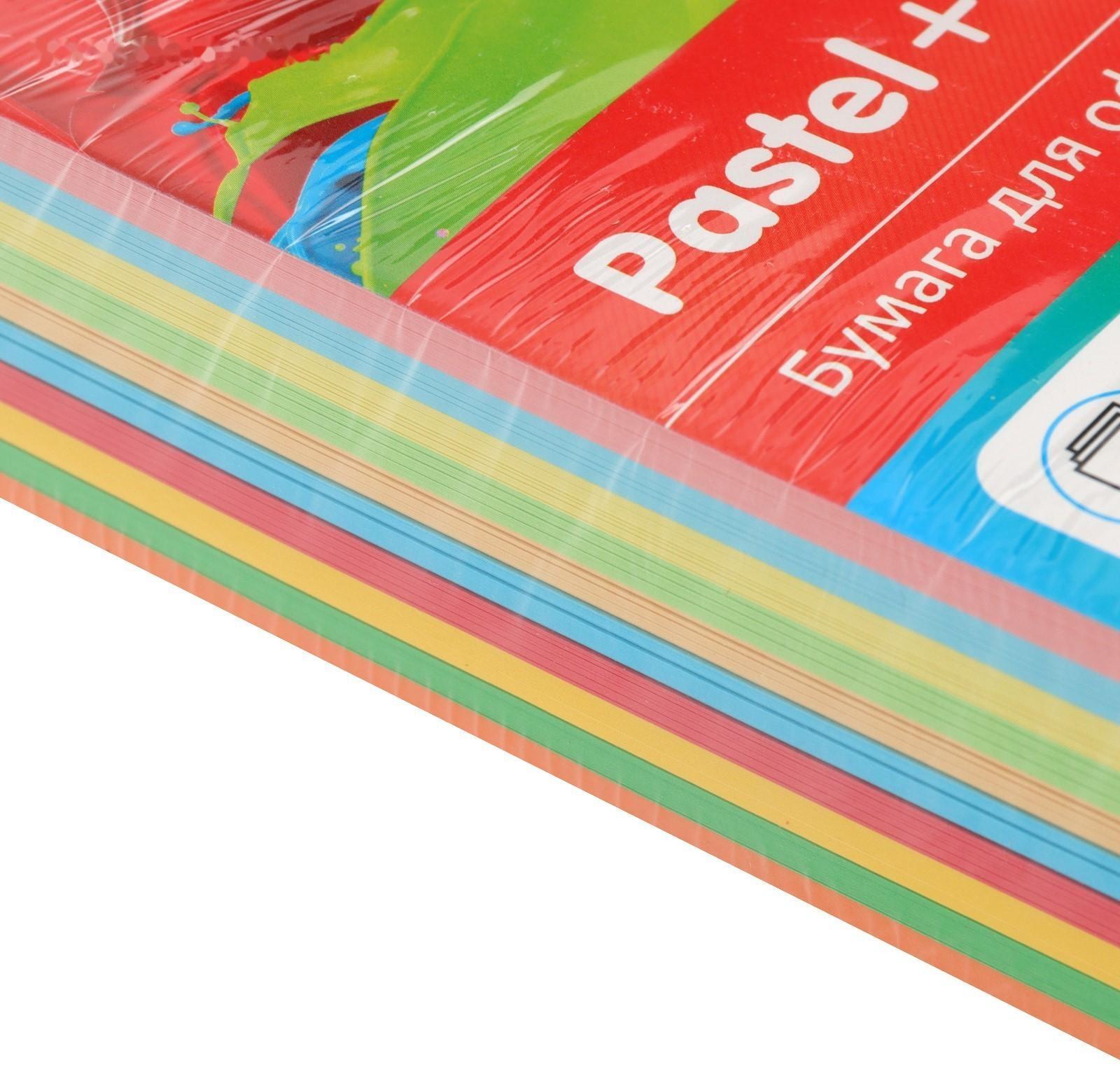 Бумага цветная А4 500л Calligrata Пастель + интенсив МИКС 10цв 80г/м2