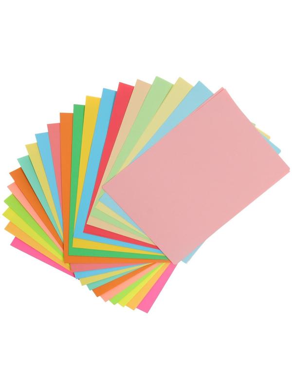 Бумага цветная А4 100л Calligrata Пастель + интенсив + неон + умеренный МИКС 20цв 80г/м2