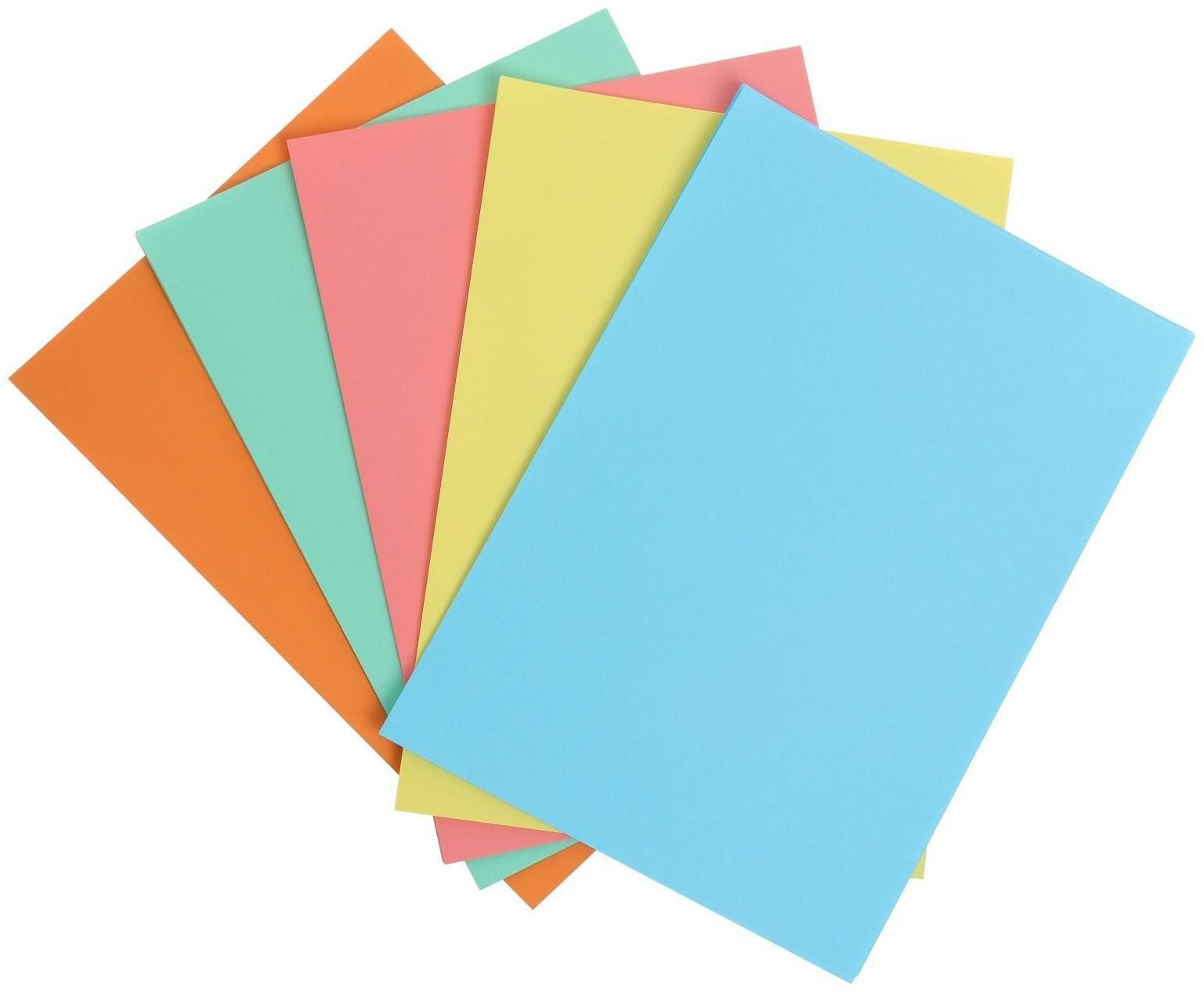 Бумага цветная А4 100л Calligrata Умеренный интенсив МИКС 5цв 80г/м2