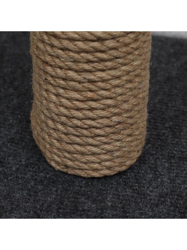 Домик для животных с полкой, джут, 32 х 32 х 64 см, серый