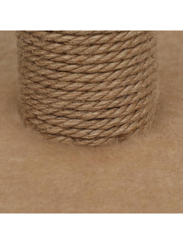 Домик для животных с полкой, джут, 32 х 32 х 64, бежевый