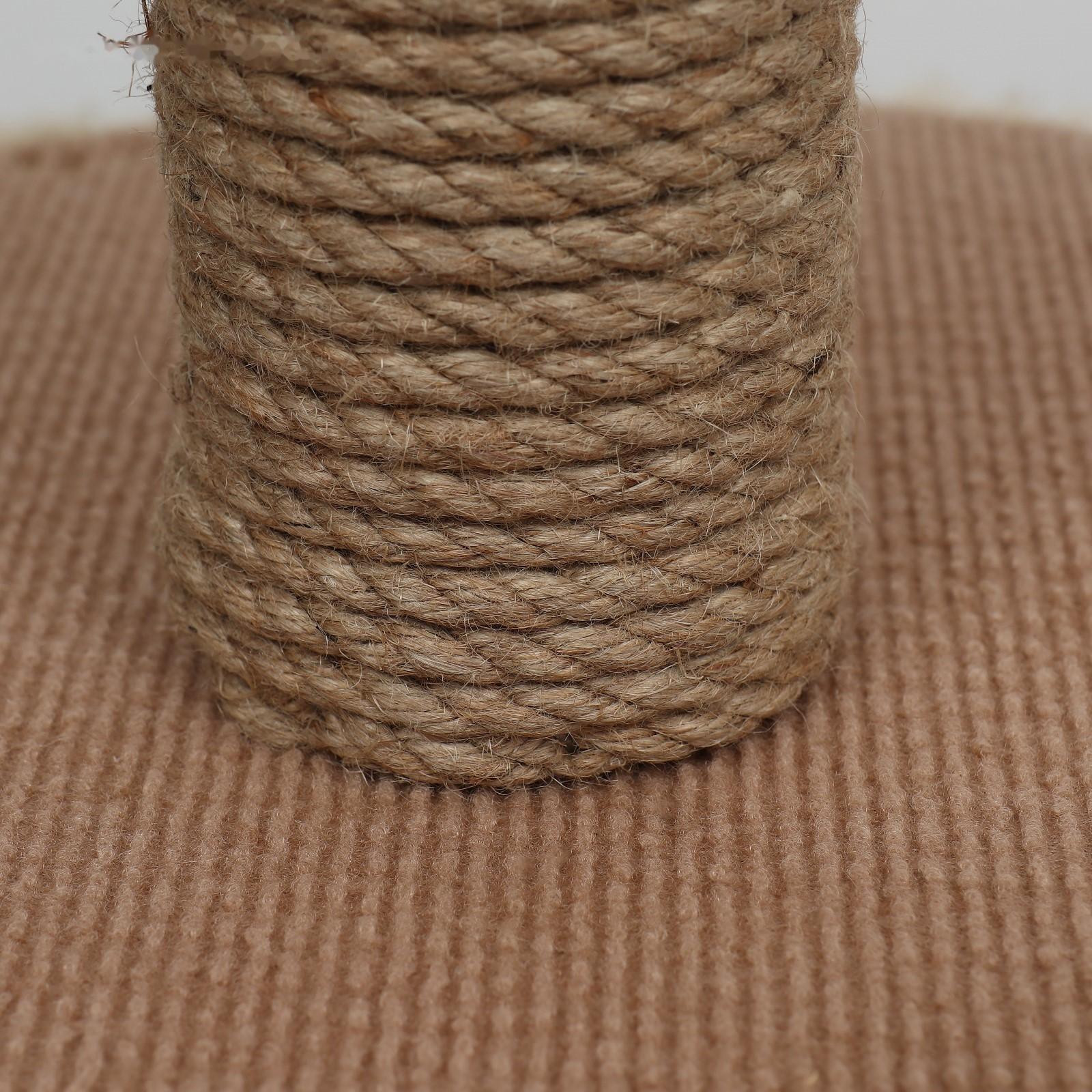 Домик с когтеточкой круглый, джут, 35 х 35 х 64 см, бежевый