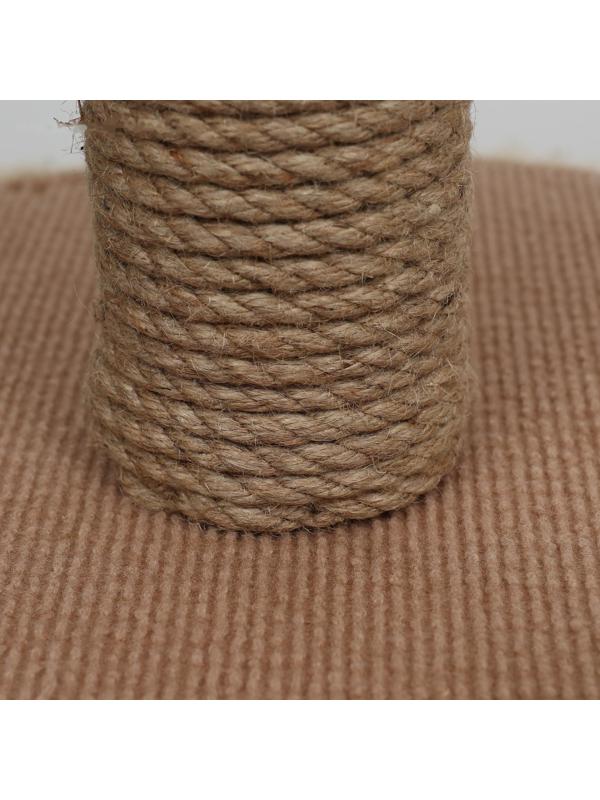 Домик с когтеточкой круглый, джут, 35 х 35 х 64 см, бежевый