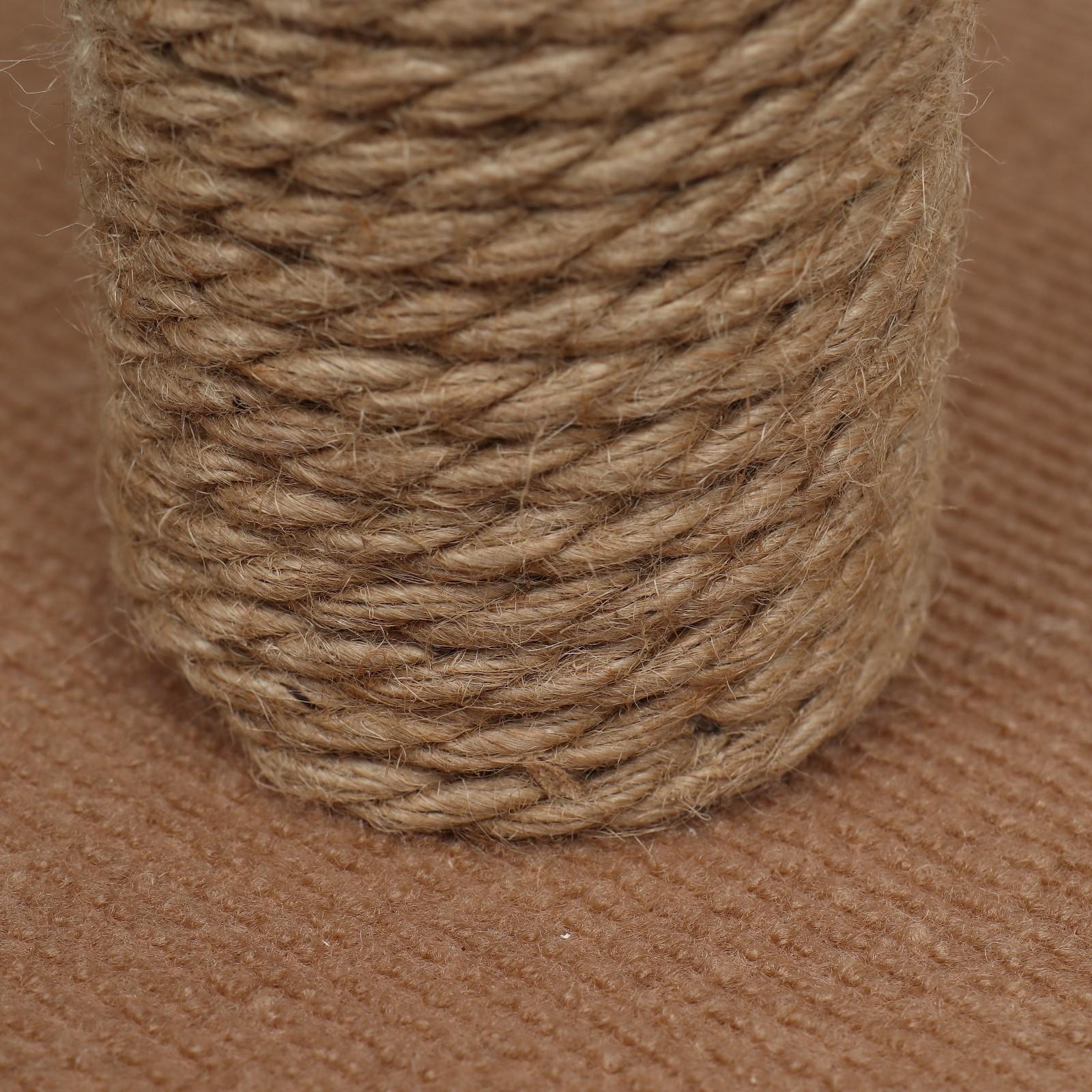 Домик угловой для животных, джут, 35 х 35 х 64 см, бежевый