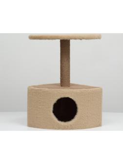 Домик угловой для животных, джут, 35 х 35 х 64 см, бежевый