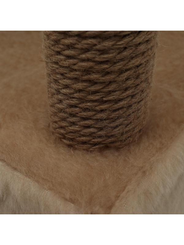 Комплекс с домиком и 2 полками на основании, джут, 37 х 37 х 120 см, бежевый