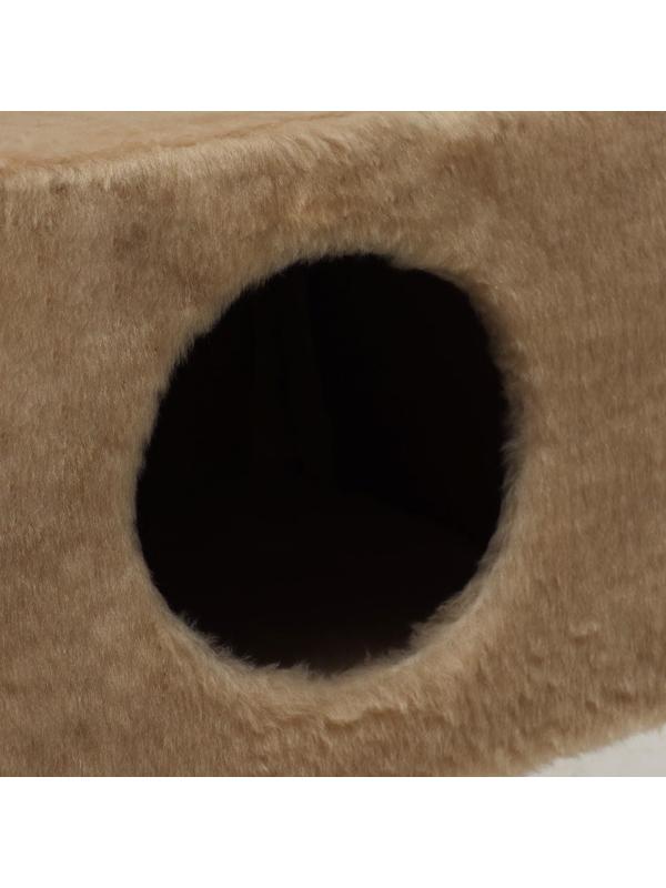 Комплекс с домиком и 2 полками на основании, джут, 37 х 37 х 120 см, бежевый