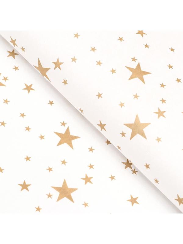 Бумага силиконизированная «Звёзды», золотые 0,38 х 5 м