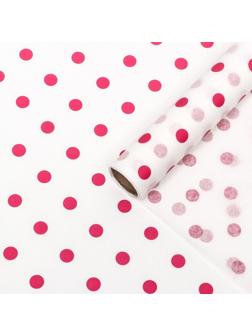 Бумага силиконизированная «Горох», малиновый, 0,38 х 5 м