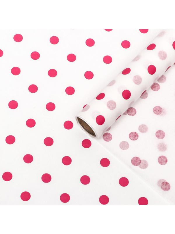 Бумага силиконизированная «Горох», малиновый, 0,38 х 5 м