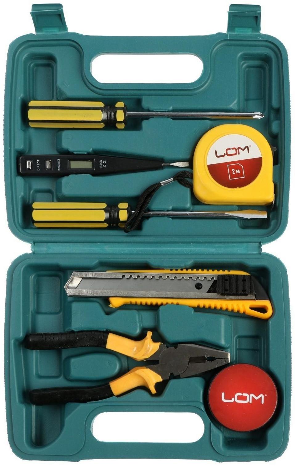 Набор инструментов в подарочном кейсе к 23 февраля ЛОМ, 7 предметов