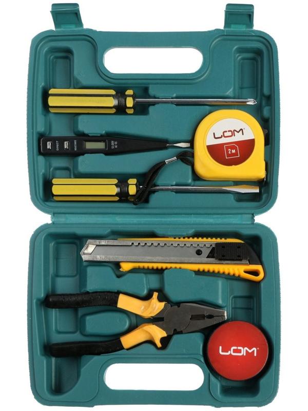 Набор инструментов в подарочном кейсе к 23 февраля ЛОМ, 7 предметов